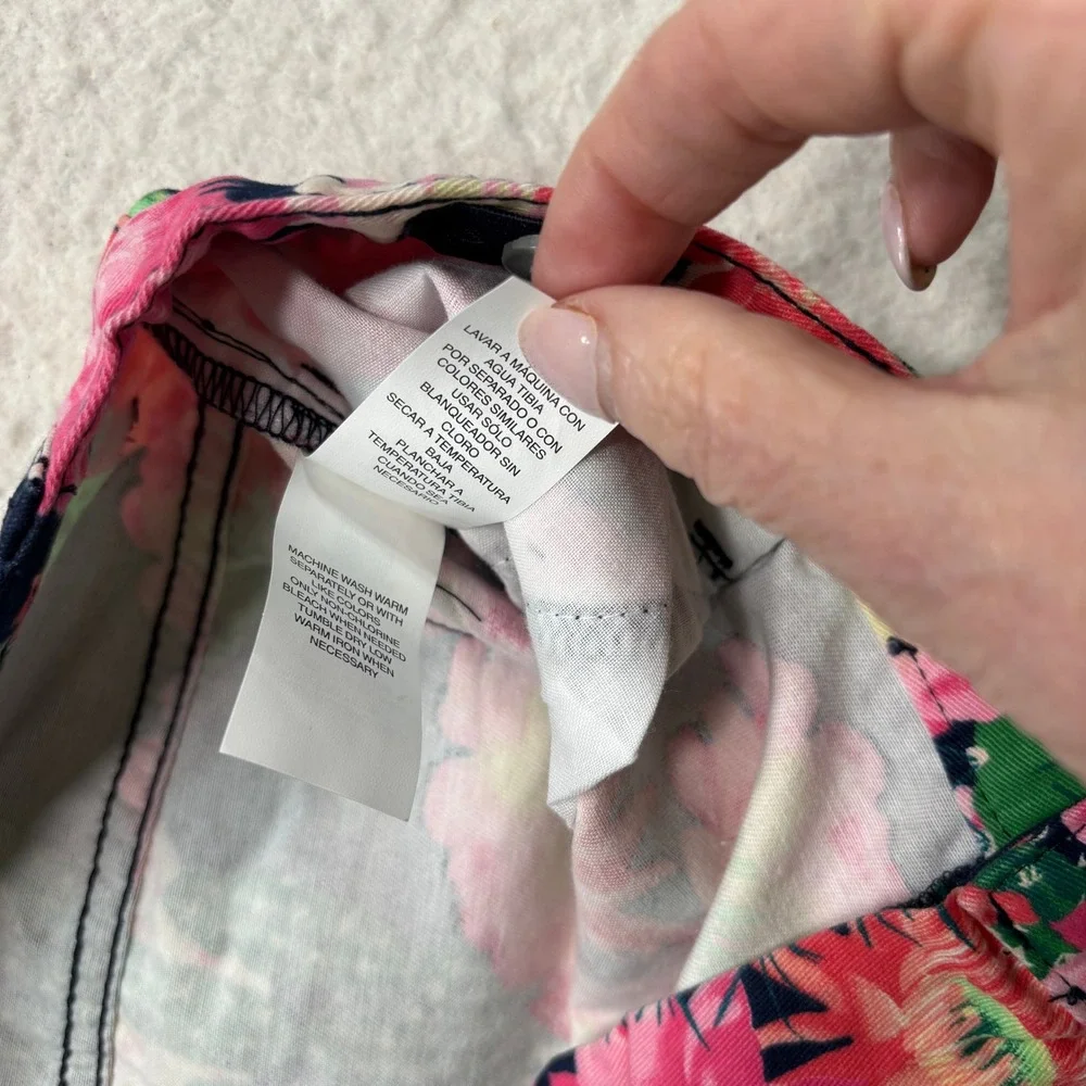 The Childrens Place Girls Size‎ 14 Cactus Floral Shorts Navy Pink Cotton #617